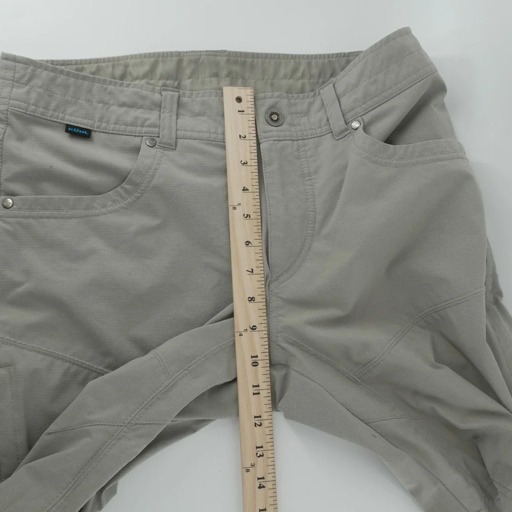 KUHL Hiking Shorts Mens 32 Khaki Green Ripstop Technical Outdoor Cargo
